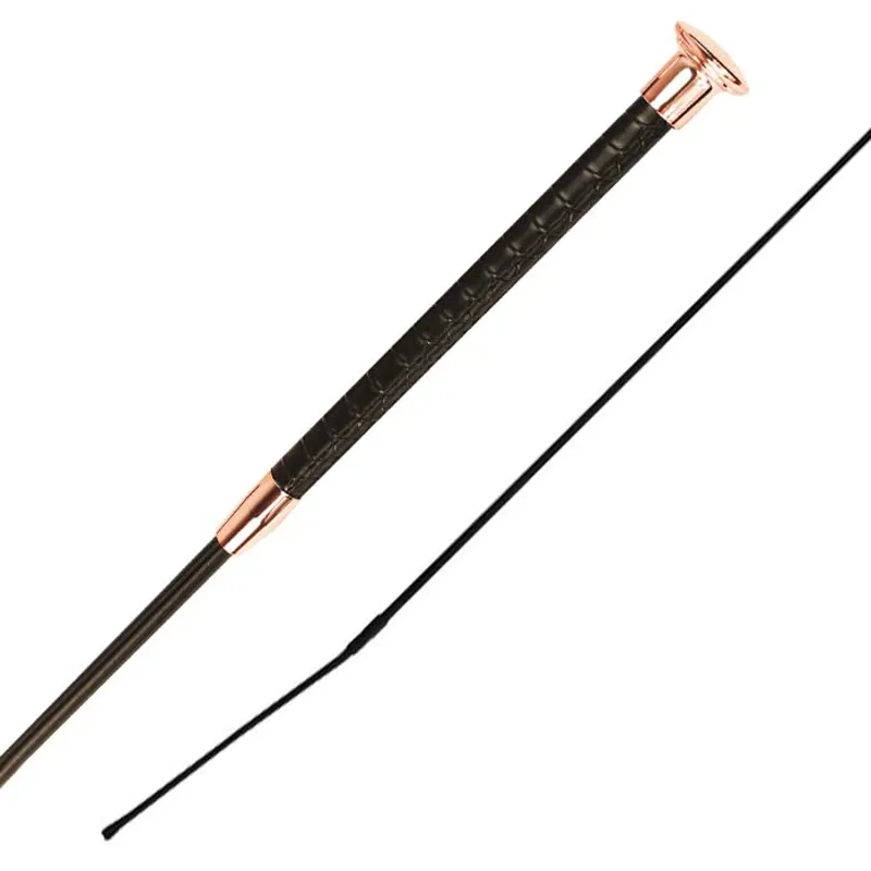 Woof Wear Reptile Dressage Whip 100cm - Black/Rose Gold