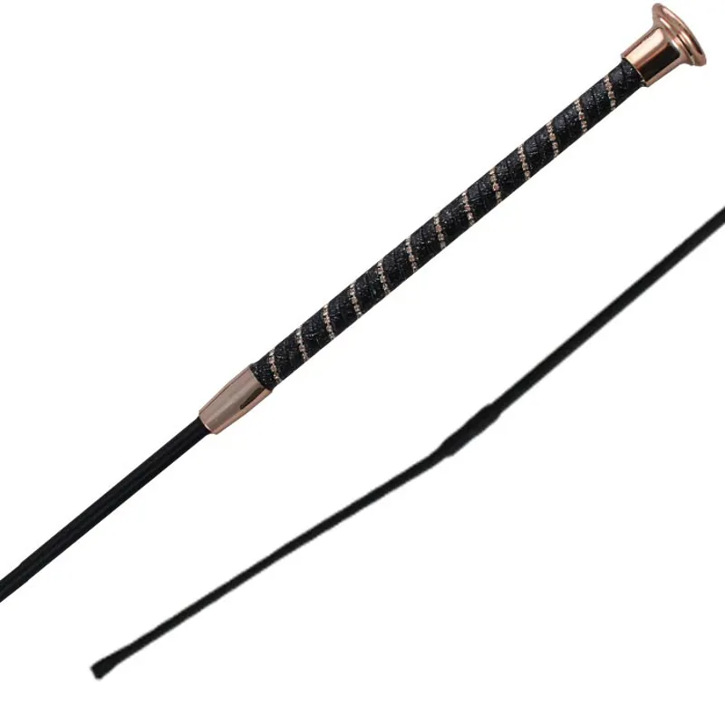Woof Wear Twisted Dressage Whip 100cm - Black/Rose Gold