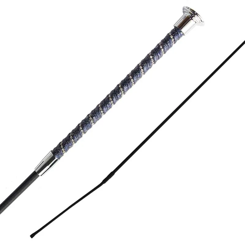 Woof Wear Twisted Dressage Whip 100cm - Navy/Silver