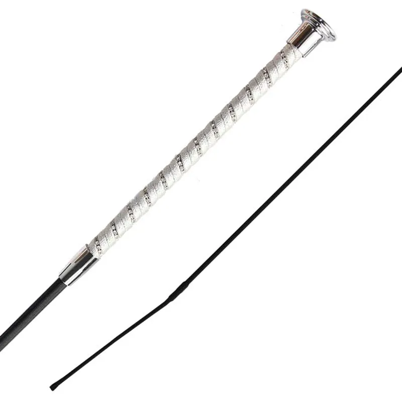 Woof Wear Twisted Dressage Whip 100cm - Silver/Silver