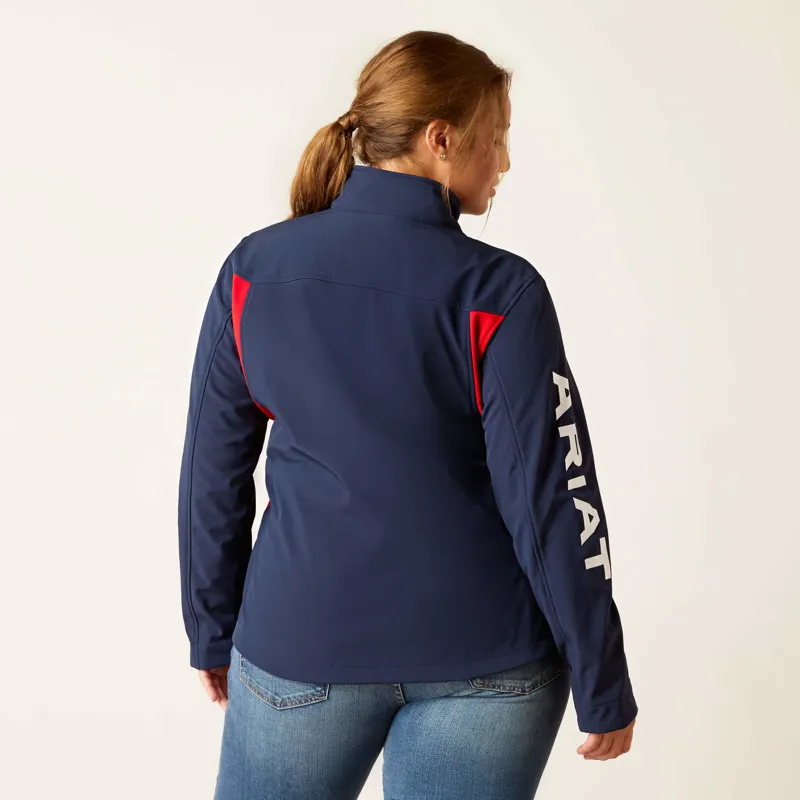 Ariat Women's New Team Softshell Jacket Navy/Red-6