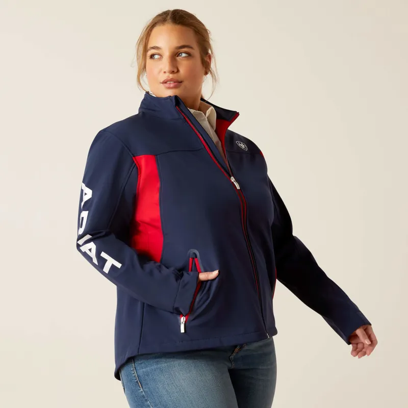 Ariat Women's New Team Softshell Jacket Navy/Red-4