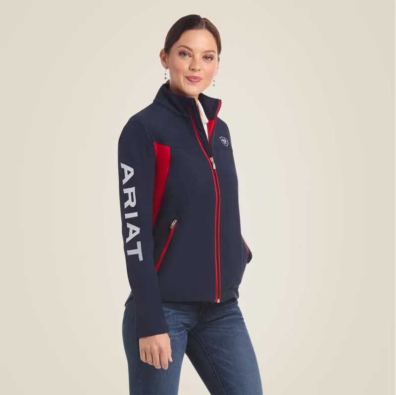Ariat Women's New Team Softshell Jacket Navy/Red-3
