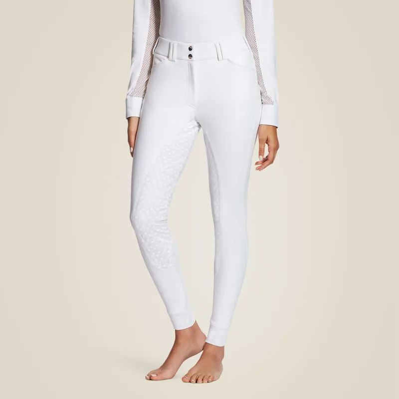 Ariat Women's Tri Factor Grip Full Seat Breeches - White-1