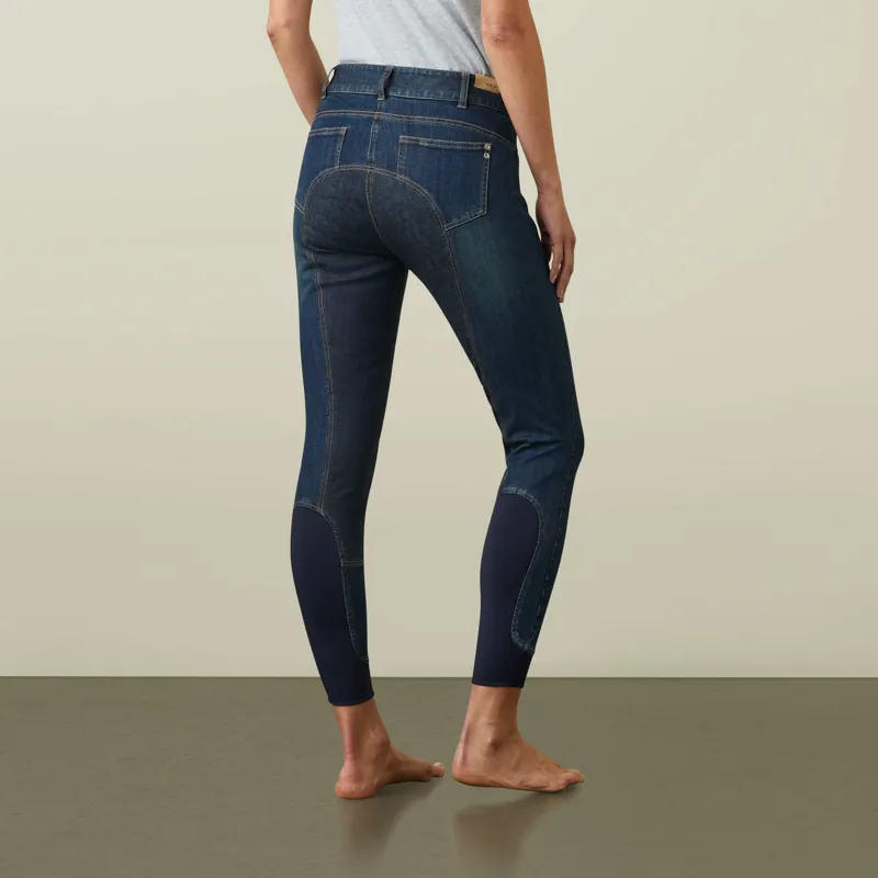 Ariat Women's Halo Denim Full Seat Breeches - Marine-2