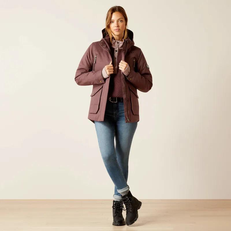 Ariat Women's Sterling Waterproof Insulated Parka Raisin-1