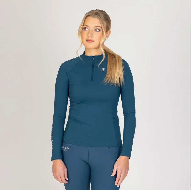 Aubrion Equestrian Winter Long Sleeve Base Layer in Estate Blue