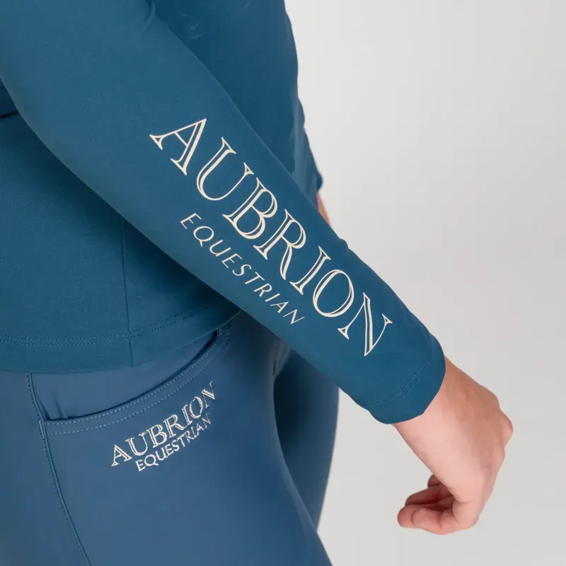 Aubrion Equestrian Winter Long Sleeve Base Layer in Estate Blue-2