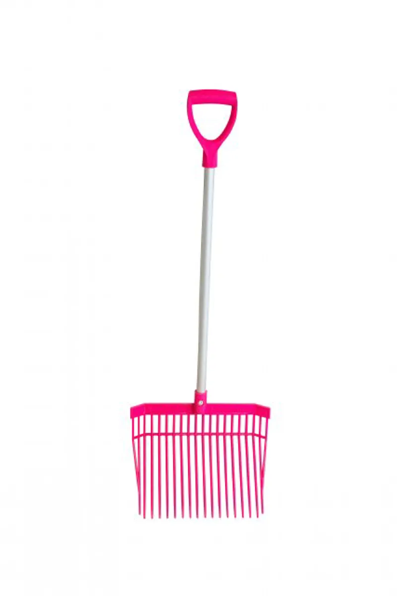 Red Gorilla Short D Handle Bedding Fork - Pink