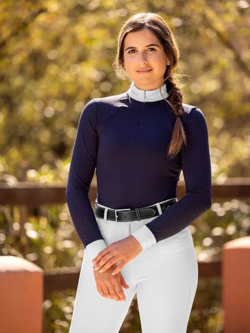 LeMieux Olivia Long Sleeve Show Shirt - Navy-1