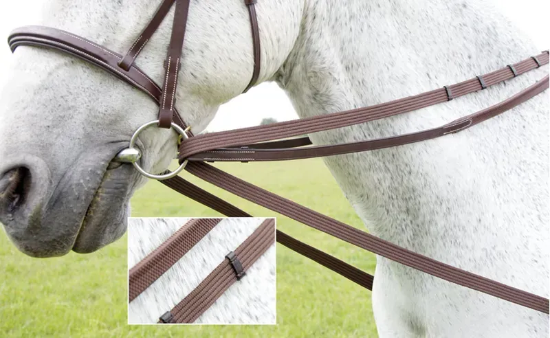 Velociti GARA Cotton Web Draw/Running Reins - BROWN