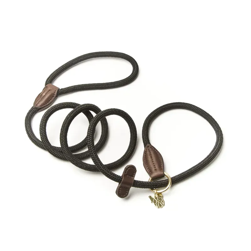 Digby and Fox Fine Rope Slip Lead - Black