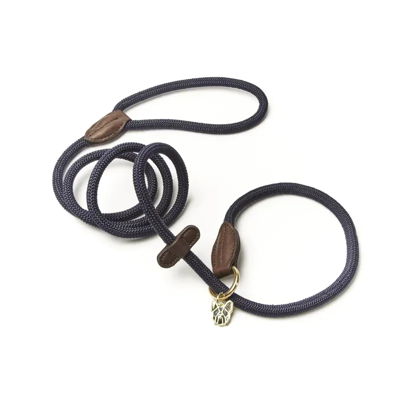 Digby and Fox Fine Rope Slip Lead - Navy