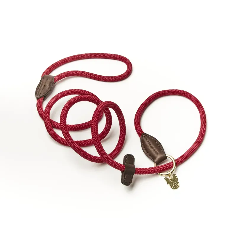 Digby and Fox Fine Rope Slip Lead - Red