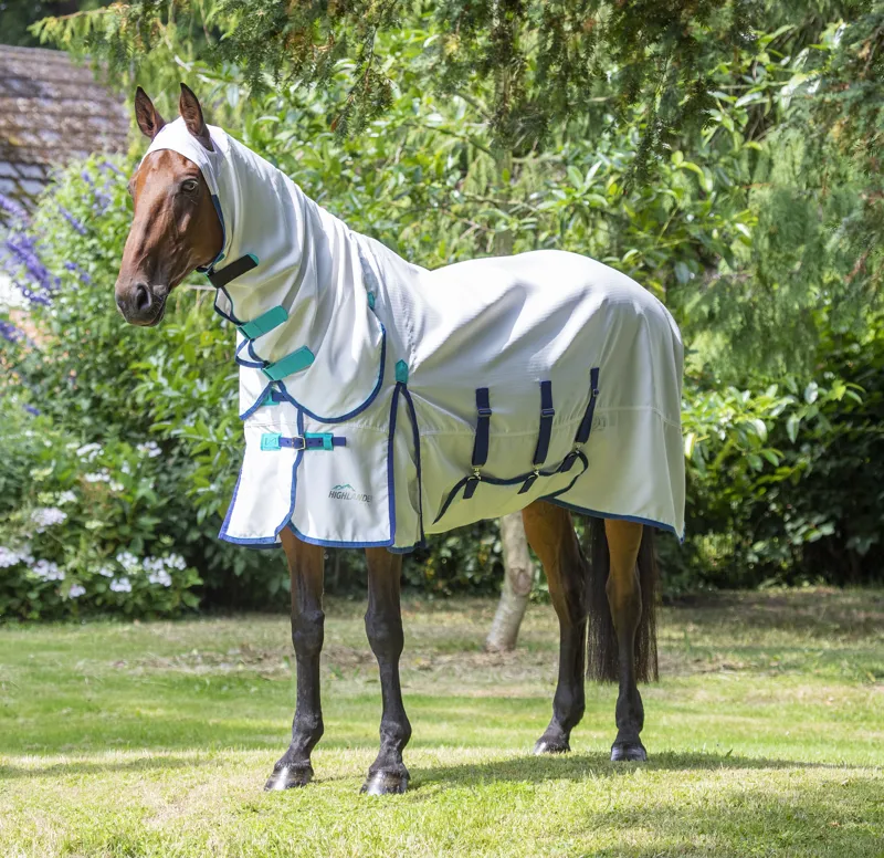 Shires Highlander Plus Sweet-Itch Combo Rug Fly Rug - White