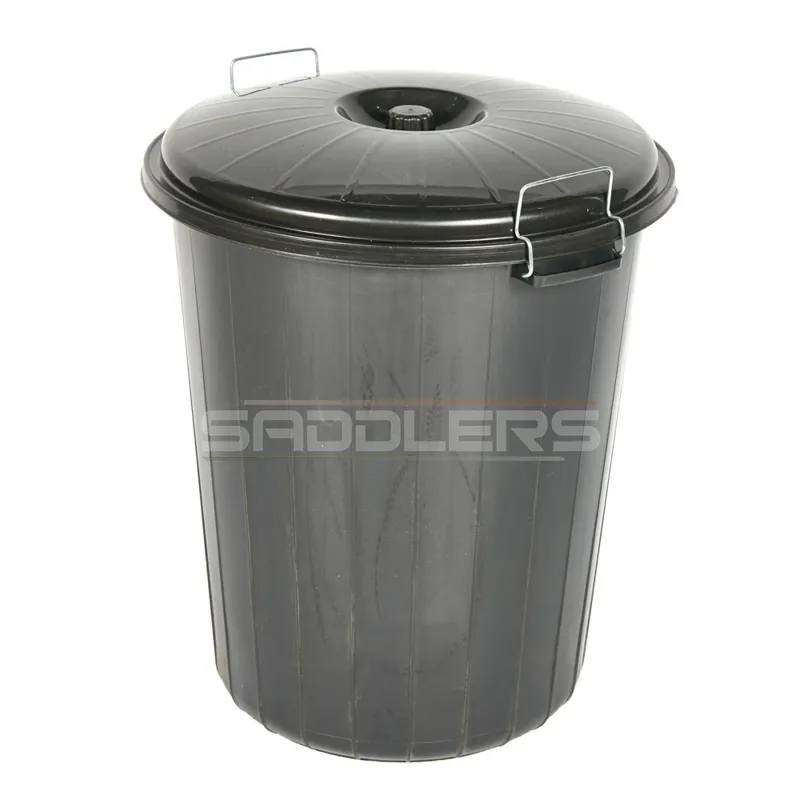 Saddlers Dustbin with Lid 70ltr - Black