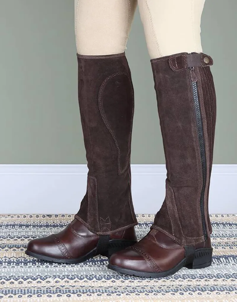 Shires Moretta Suede Half Chaps - Childs Brown