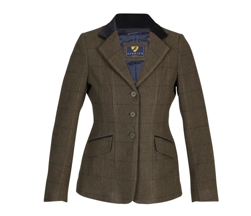 Shires Aubrion Ladies Saratoga Hacking Jacket in Green Check