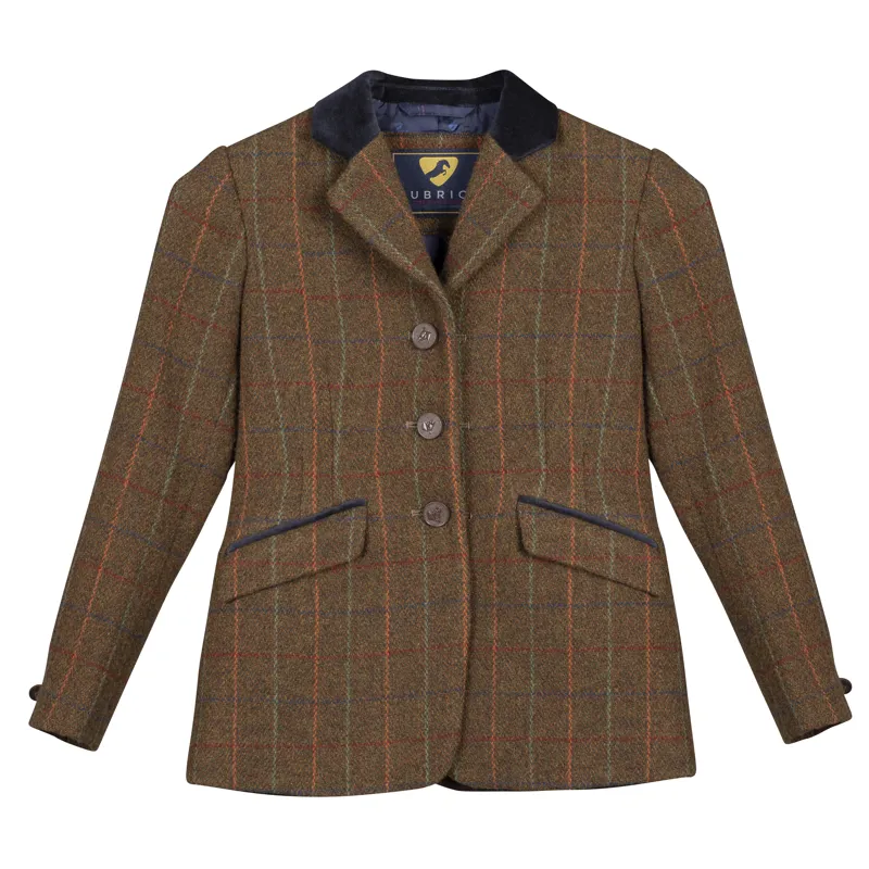 Shires Aubrion Childrens Saratoga Hacing Jacket in Rust Check