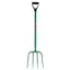 Fynalite 32 Inch 4 Prong D-Grip Hi-Strength Manure Fork in Green