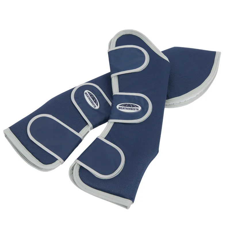 WeatherBeeta Wide Tab Long Travel Boots in Navy/Silver