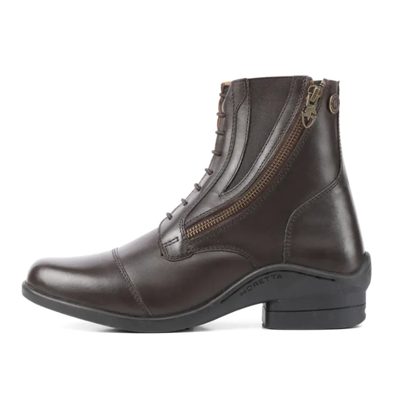 Moretta Alessia Leather Paddock Boots in Brown
