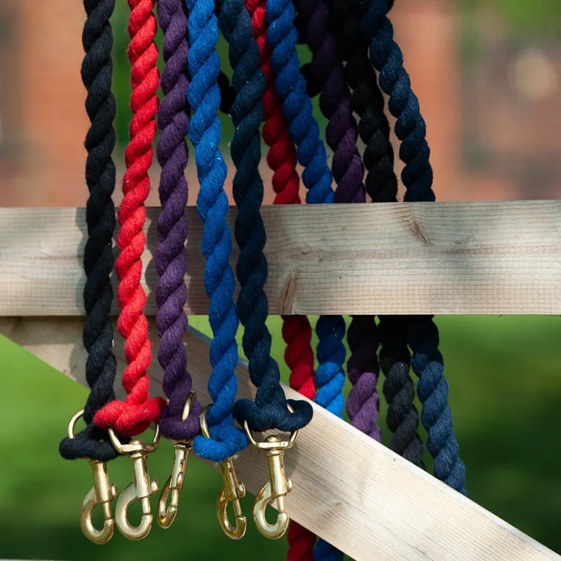 GALLOP Premium Polycotton Leadrope with Solid Brass Trigger Clip Burgundy-3