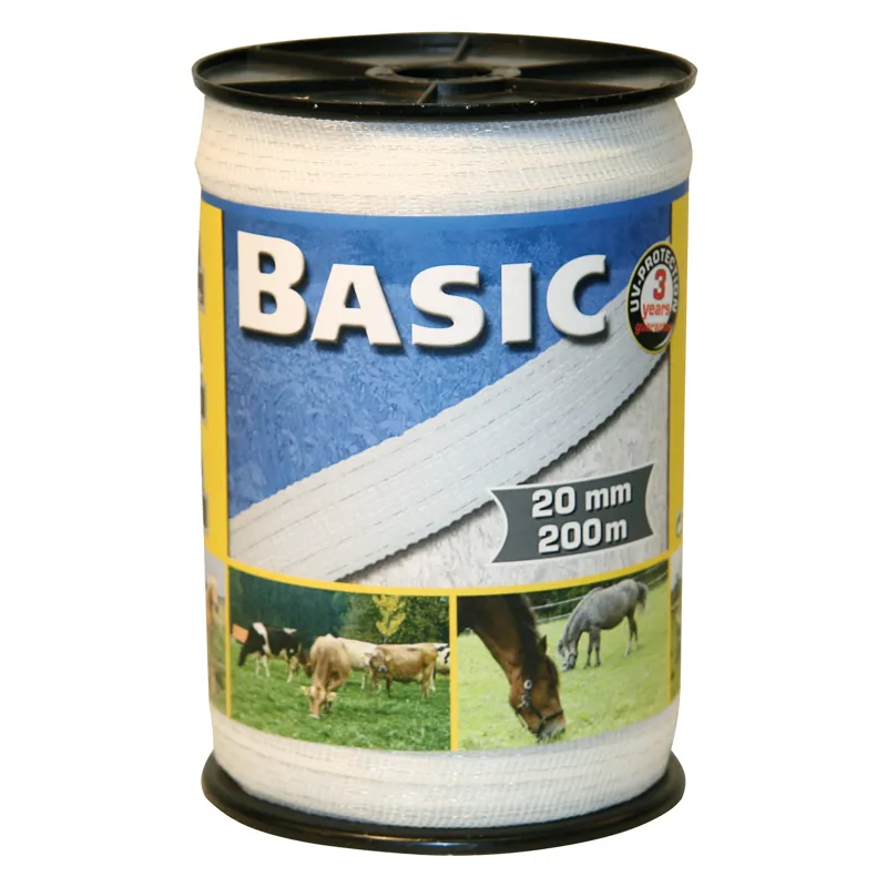 Corral 200m x 20mm Basic Electric Fencing Tape - White