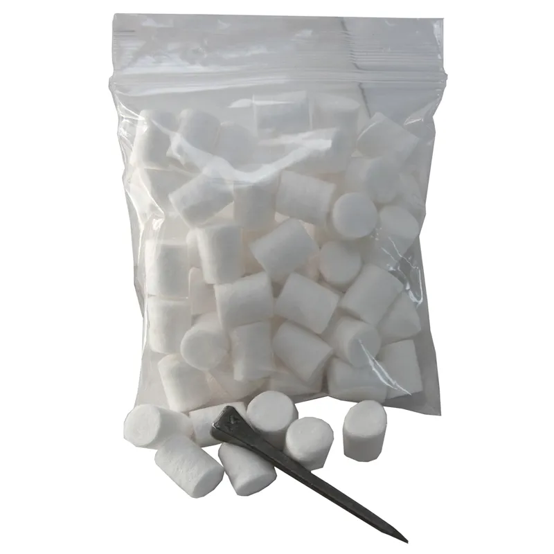 Liveryman Stud Plugs Preformed Cotton - 50-pack