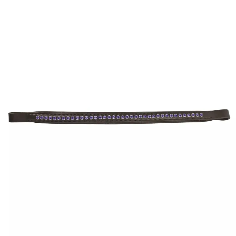 Blue Diamante Padded Browband Brown Full