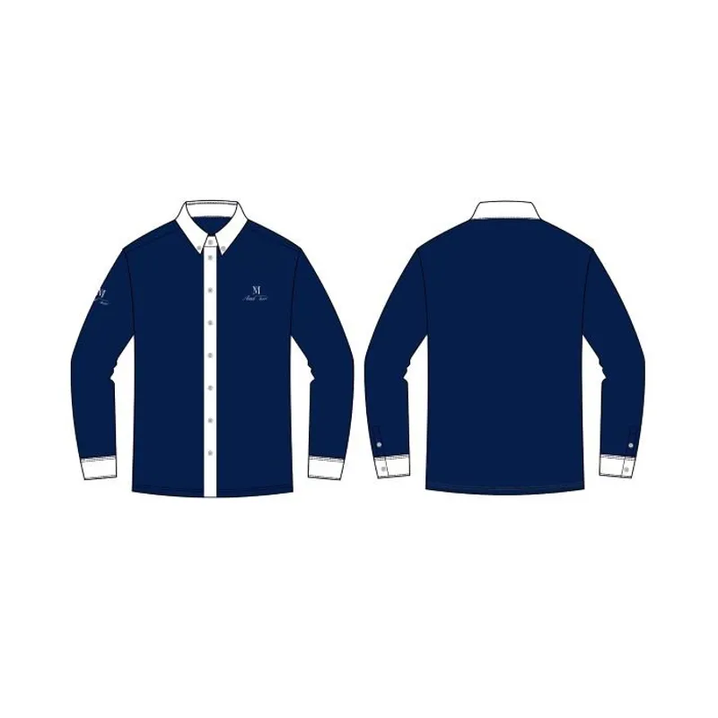 Mark Todd Competition Long Sleeve Shirt - Navy/White