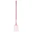 Red Gorilla 4 Prong Straight Handle Fork - Red