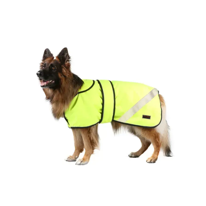 Firefoot 16inch/41cm Regular Waterproof 2-In-1 Dog Coat in Hi-Vis Fluorescent Yellow