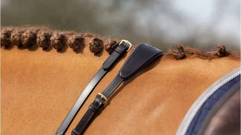 LeMieux Soft Rubber Reins - Brown/Brass