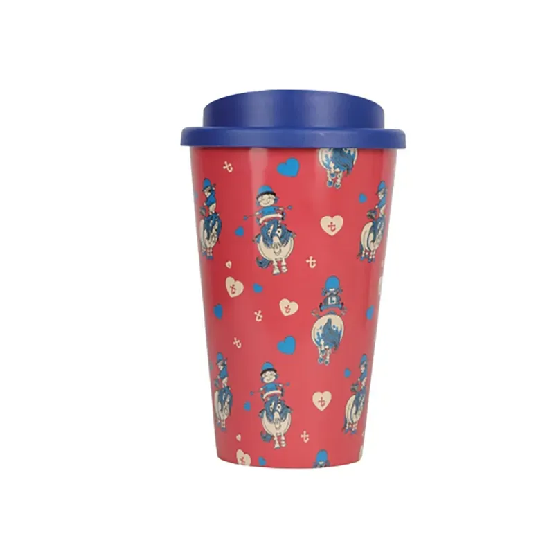 Hy Equestrian 350ml Thelwell Collection Balancing Act Take Away Cup in Red/Navy