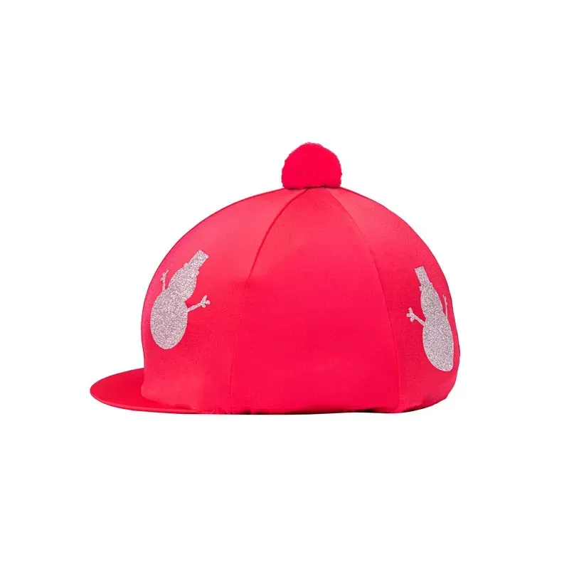 Hy Equestrian Christmas Snowman Hat Silk in Red/Silver