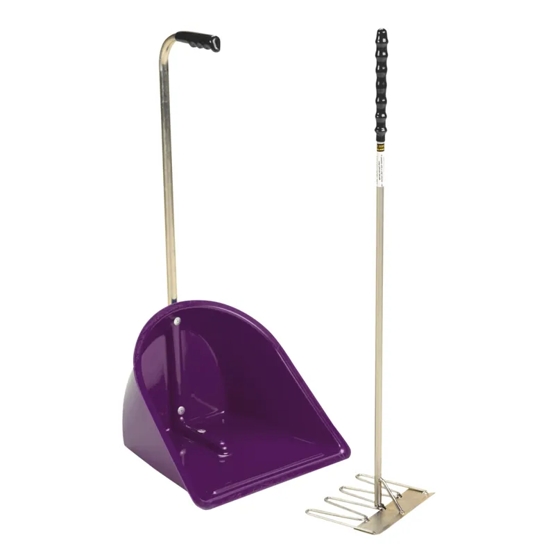 STUBBS Stable Mate Manure Collector With Rake - Purple