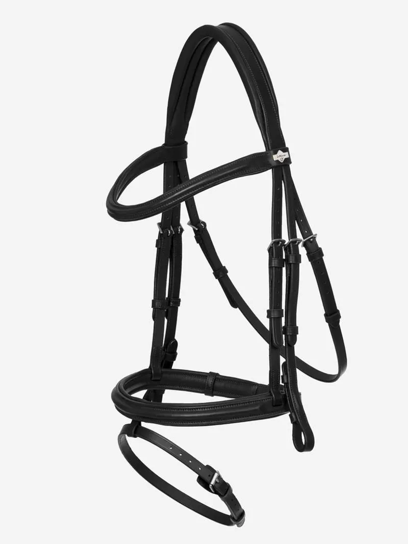LeMieux Arika Leather Flash Bridle with Removable Flash - Black/Silver-1