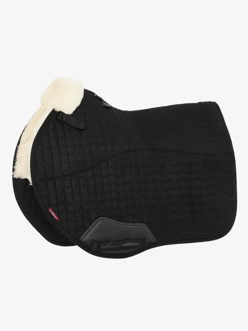 LeMieux Merino+ Half Lined Suede EuroJump Pad - Large - Black/Natural