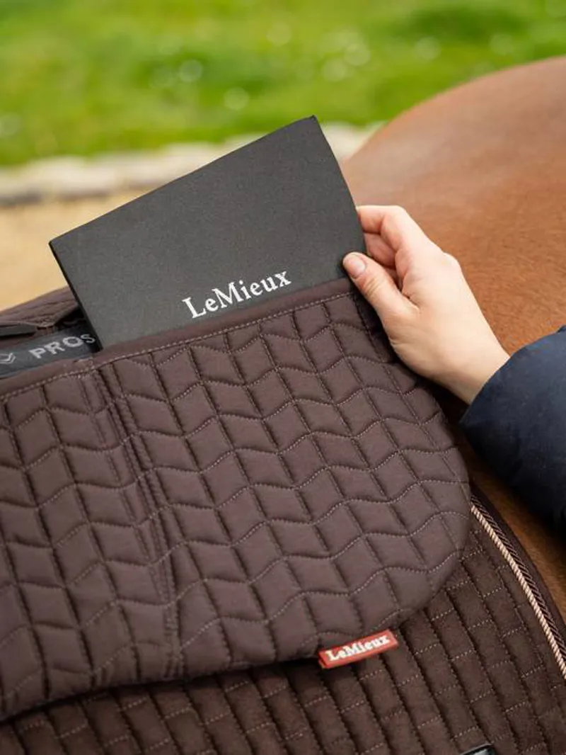 LeMieux ProSorb Plain 3 Pocket Quilted Half Pad - Brown-2