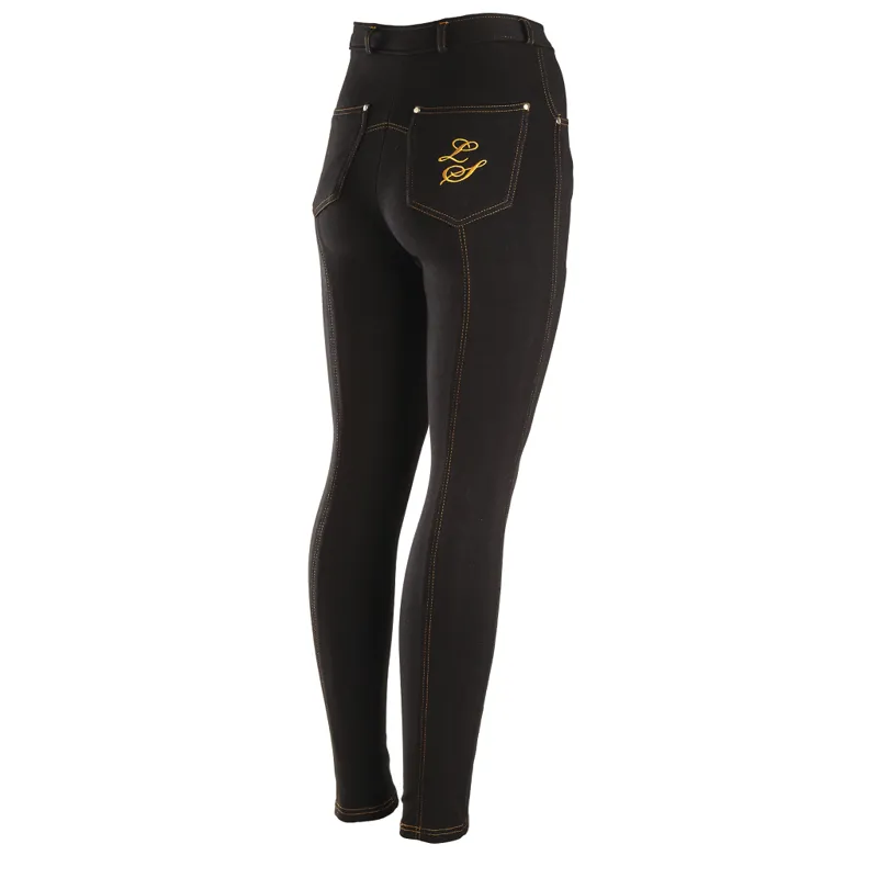Legacy Junior Jodhpurs Contrast Stitch  - Black Gold