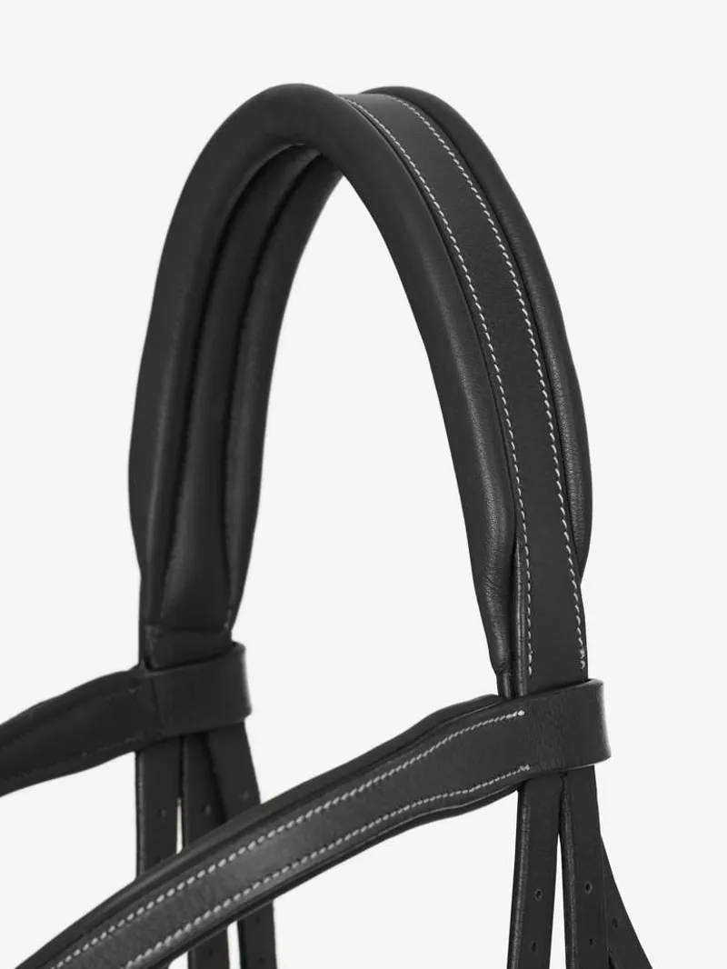 LeMieux Arika Grackle Bridle with Removable Wool Pad - Black/Silver-2