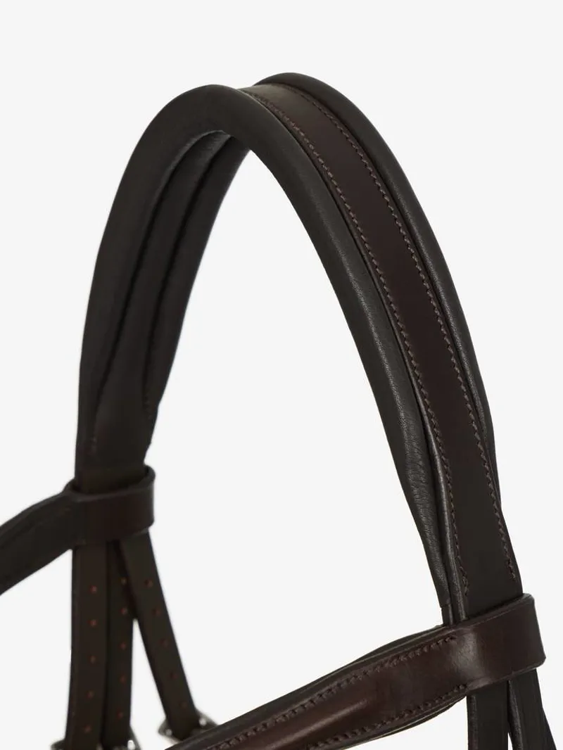 LeMieux Arika Leather Flash Bridle with Removable Flash - Brown/Silver-2