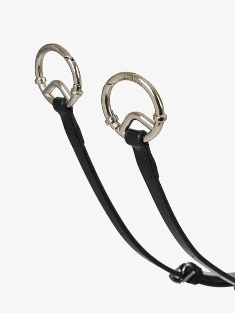 LeMieux Breastplate with D-Ring Clip On Martingale Attachment - Black /Silver -1