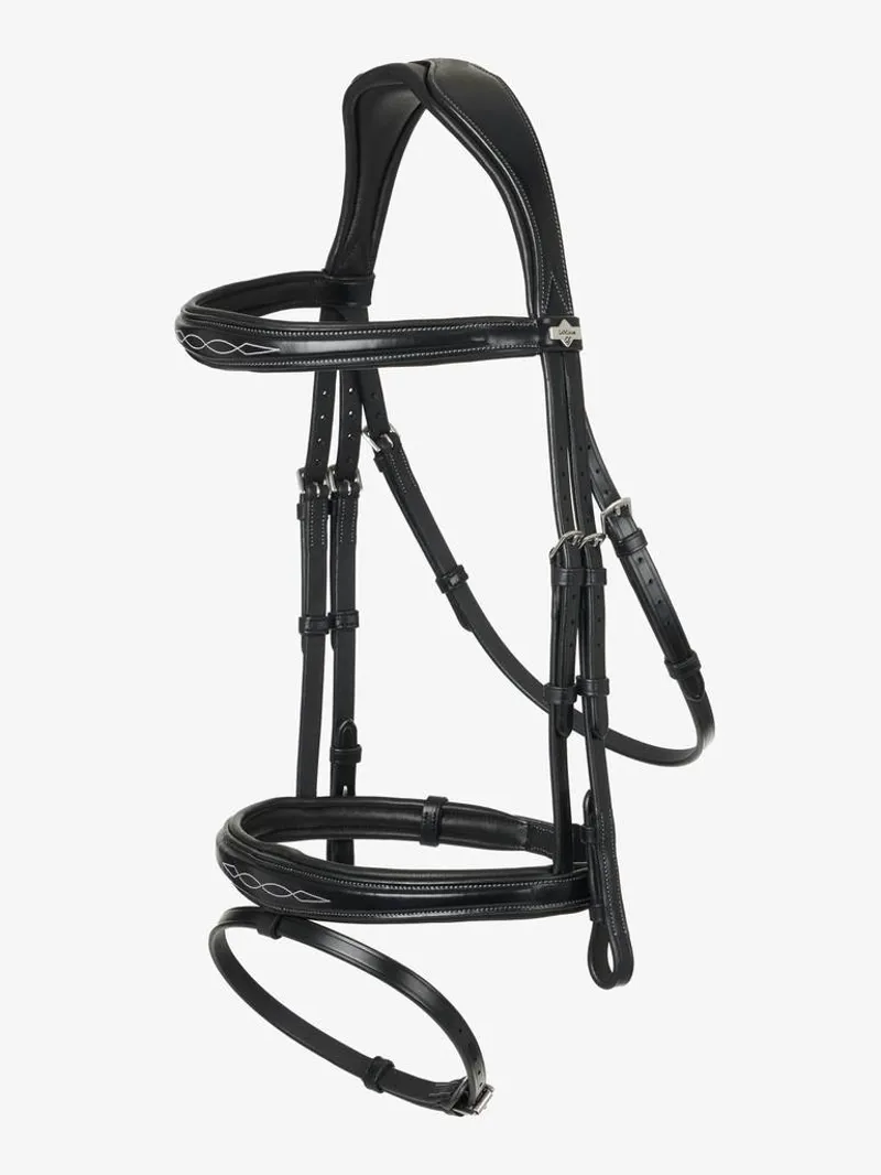 LeMieux Kudos Elegant Stitched Competition Flash Bridle - Black-4