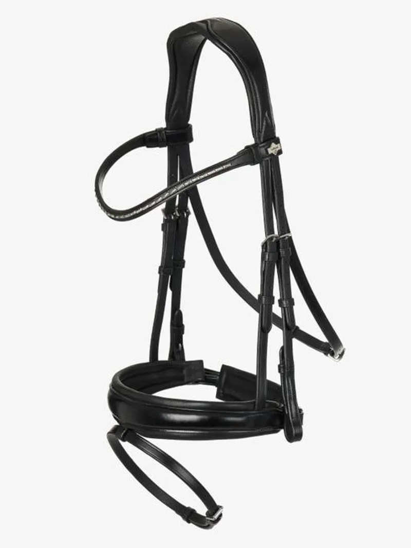 LeMieux Kudos Classic Dressage Bridle with Anatomic Clincher Browband- Black-4