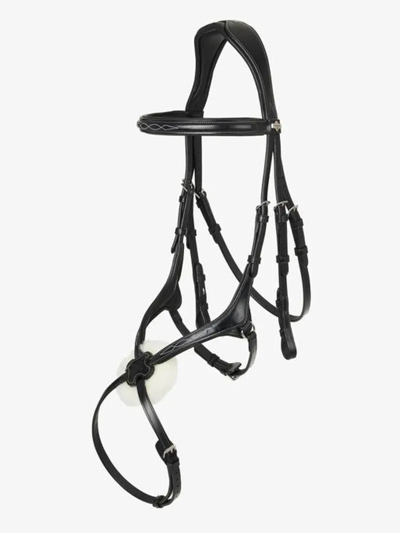 LeMieux Kudos Soft Leather Grackle Bridle - Black-3