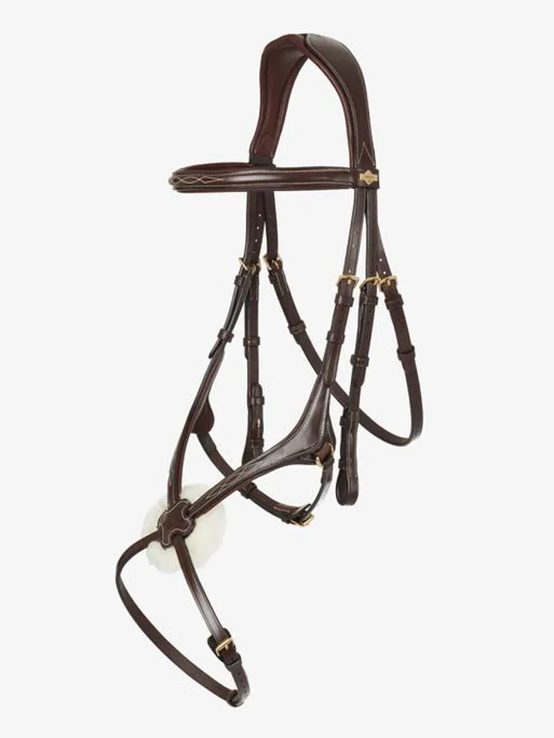 LeMieux Kudos Soft Leather Grackle Bridle - Havana-4