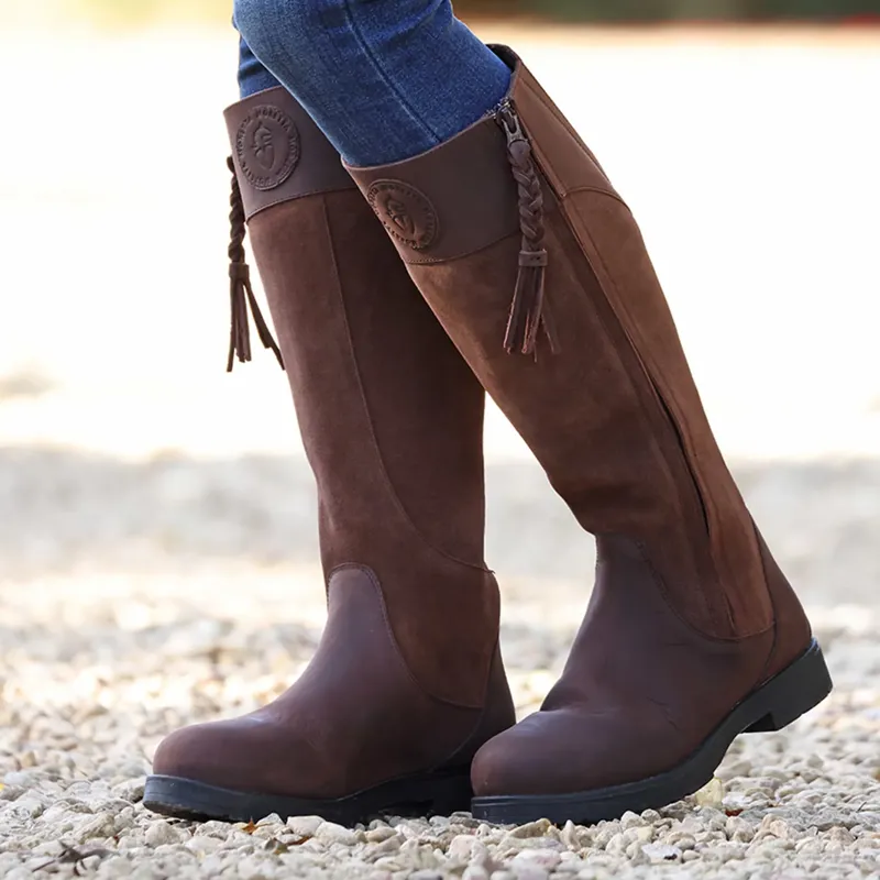 Chaps Moretta Suede Boots Shires Moretta Varallo Country Boots Brown