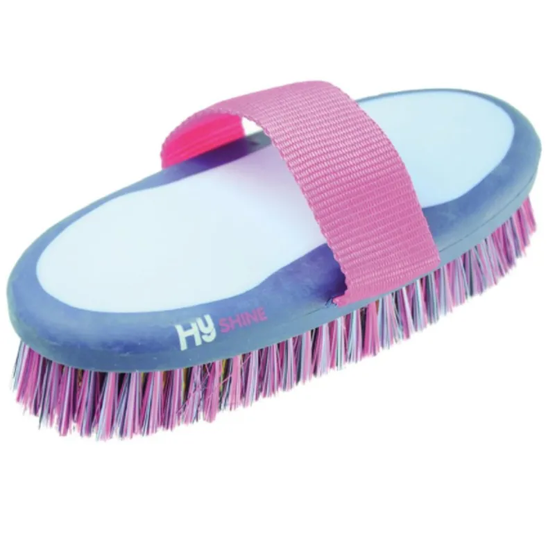 Hy Shine Pro Groom Body Brush in Navy/Light Blue